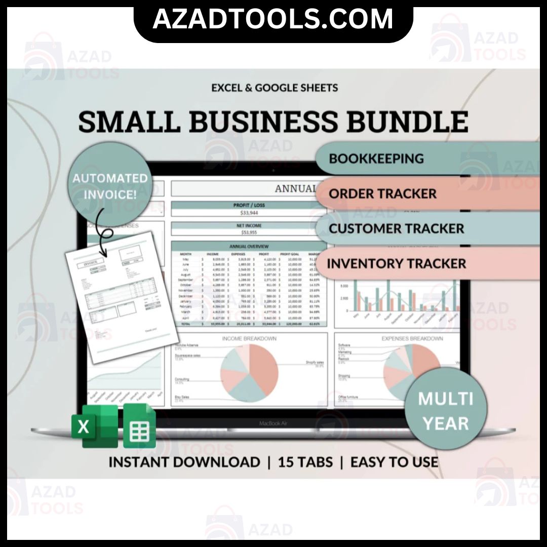 Automated Small Business Tracker System Bookkeeping Inventory Tracker Order Tracker Customer Tracker Sales Taxes