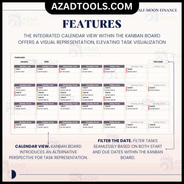 Kanban Board Template in Google Sheets, Task Tracker, Project Management Tracker Template, Automated Project Flow - Image 4