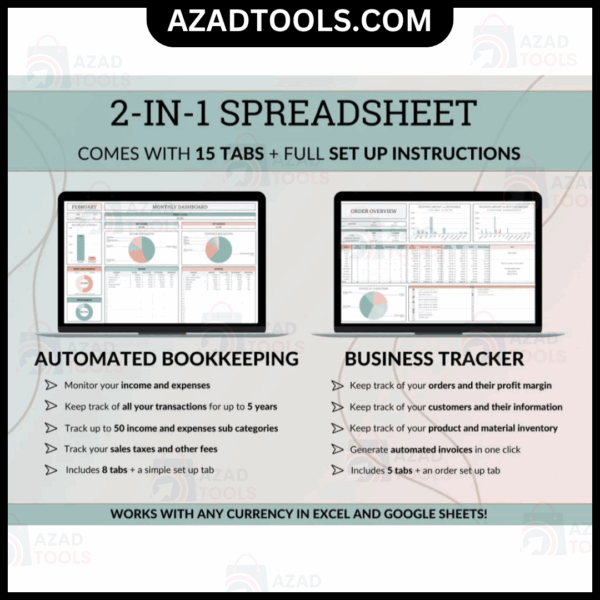 Automated Small Business Tracker System Bookkeeping Inventory Tracker Order Tracker Customer Tracker Sales Taxes - Image 2
