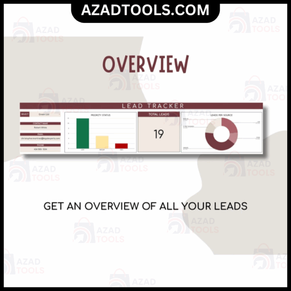 Lead Tracker For Google Sheets Spreadsheet Digital Client Management Communication Log for Small Businesses Contact - Image 4