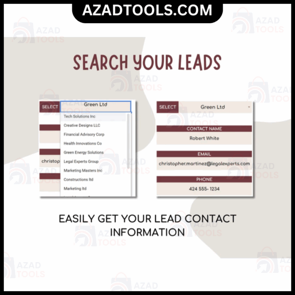 Lead Tracker For Google Sheets Spreadsheet Digital Client Management Communication Log for Small Businesses Contact - Image 5